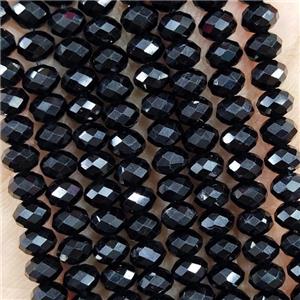 Natural Black Tourmaline Beads Faceted Rondelle, approx 4.7-5.5mm