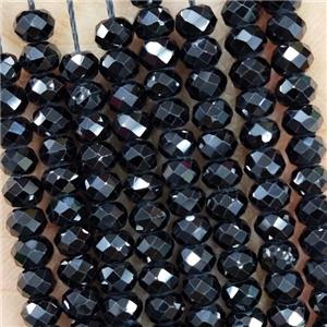 Natural Black Spinel Beads Faceted Rondelle, approx 4.7-5.5mm