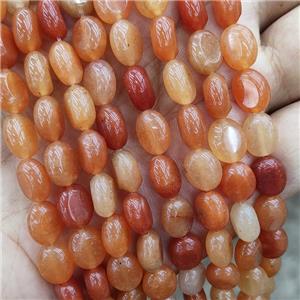 Natural Red Aventurine Oval Beads, approx 8-10mm