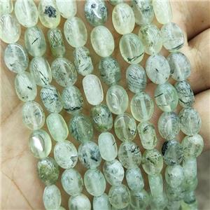 Natural Green Prehnite Oval Beads, approx 8-10mm