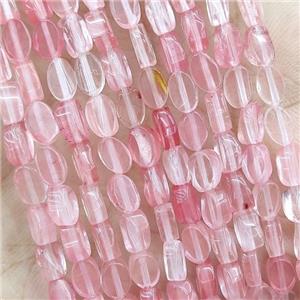 Synthetic Quartz Oval Beads Pink, approx 4-6mm