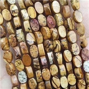 Natural Picture Jasper Oval Beads, approx 4-6mm