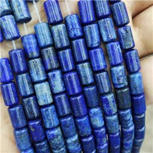 Natural Lapis Lazuli Tube Beads Blue, approx 6-10mm