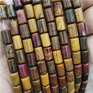 Natural Nueva Agate Tube Beads Multicolor, approx 6-10mm