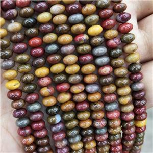 Natural Nueva Agate Beads Multicolor Smooth Rondelle, approx 6mm
