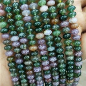 Natural Indian Agate Beads Multicolor Smooth Rondelle, approx 6mm
