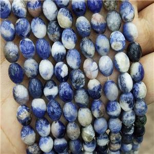 Natural Blue Sodalite Rice Beads Barrel, approx 6-8mm