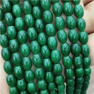 Chinese Taiwan Jadeite Rice Beads Green Dye, approx 6-8mm
