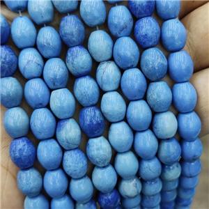Howlite Turquoise Rice Beads Blue Dye, approx 8-10mm