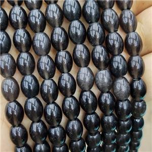 Synthetic Quartz Rice Beads Smoky, approx 8-10mm