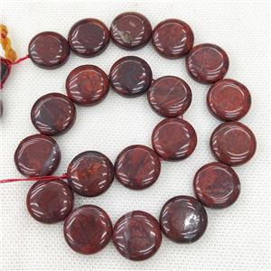 Natural Poppy Jasper Beads Red Circle, approx 20mm