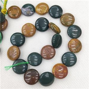 Natural Ocean Agate Circle Beads Multicolor, approx 20mm