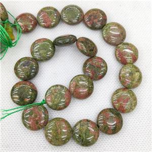 Natural Unakite Beads Circle, approx 20mm