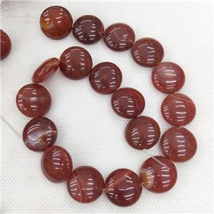 Natural Red Agate Beads Circle Dye, approx 22mm