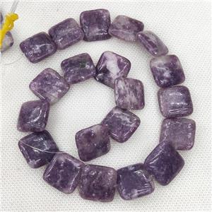 Natural Lepidolite Beads Purple Square, approx 20mm