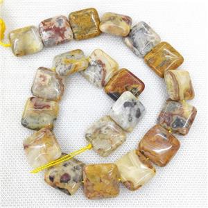 Natural Crazy Lace Agate Beads Square Yellow, approx 20mm