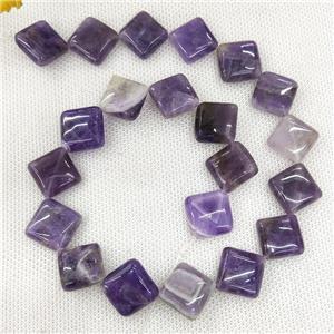 Natural Amethyst Beads Square Purple Corner-Drilled, approx 15mm