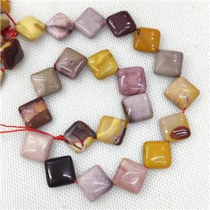 Natural Mookaite Beads Square Multicolor Corner-Drilled, approx 15mm
