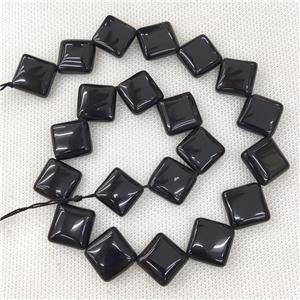 Natural Black Onyx Beads Square Corner-Drilled, approx 15mm