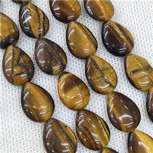 Natural Tiger Eye Stone Teardrop Beads, approx 13-18mm, 22pcs per st
