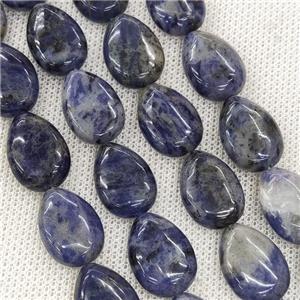 Natural Blue Sodalite Teardrop Beads, approx 13-18mm, 22pcs per st