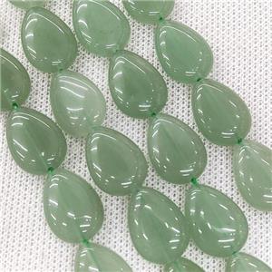 Natural Green Aventurine Teardrop Beads, approx 13-18mm, 22pcs per st
