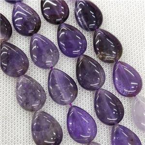 Natural Amethyst Teardrop Beads Purple, approx 13-18mm, 22pcs per st