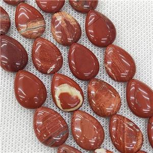 Natural Red Jasper Teardrop Beads, approx 13-18mm, 22pcs per st