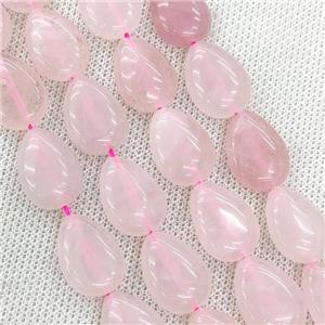 Natural Pink Rose Quartz Beads Teardrop, approx 13-18mm, 22pcs per st