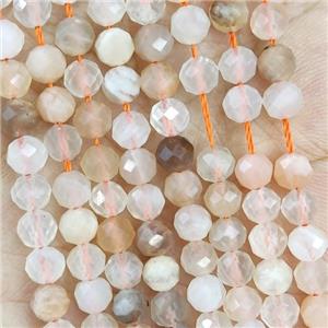 Natural Moonstone Beads Faceted Round, approx 4.7-5.5mm