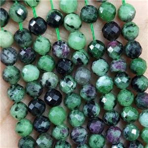 Natural Ruby Zoisite Beads Green Faceted Round, approx 4.7-5.5mm