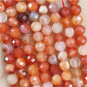 Natural Red Botswana Agate Beads Faceted Round, approx 4.7-5.5mm