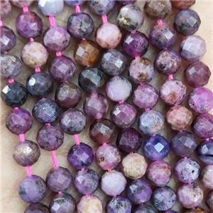Natural Ruby Beads B-Grade Faceted Round, approx 4.7-5.5mm