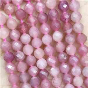 Natural Pink Tourmaline Beads Faceted Round, approx 4.7-5.5mm