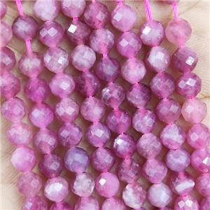 Natural Pink Tourmaline Beads AA-Grade Faceted Round, approx 4.7-5.5mm