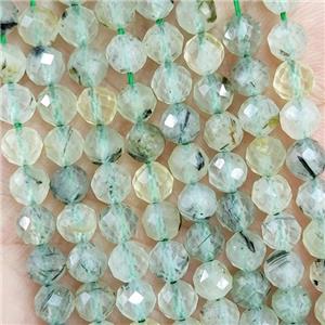 Natural Prehnite Beads Green Faceted Round, approx 4.7-5.5mm