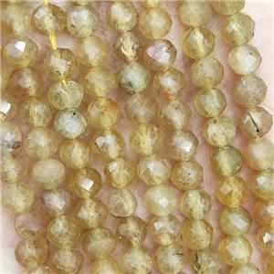 Natural Yellow Apatite Beads Faceted Round, approx 4.7-5.5mm