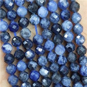 Natural Blue Sodalite Beads Faceted Round, approx 4.7-5.5mm