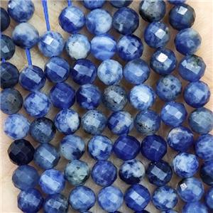 Natural Blue Sodalite Beads B-Grade Faceted Round, approx 4.7-5.5mm