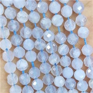 Natural Blue Lace Agate Beads Faceted Round, approx 4.7-5.5mm