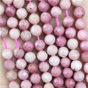 Pink Wood Lace Jasper Beads Faceted Round, approx 4.7-5.5mm