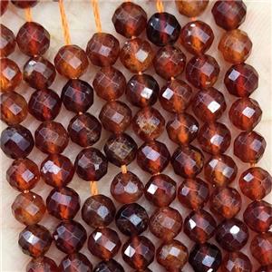 Natural Orange Garnet Beads Faceted Round, approx 4.7-5.5mm