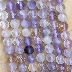 Ametrine Beads Purple Faceted Round, approx 5.6-6mm