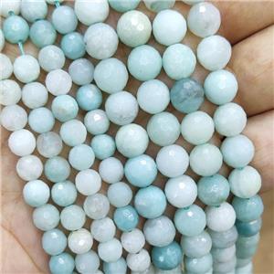 Natural Blue Amazonite Beads Faceted Round, approx 8mm dia