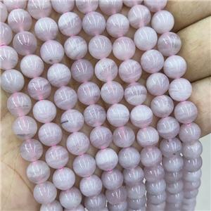 Natural Pink Banded Quartz Beads Stripe Smooth Round, approx 8mm dia