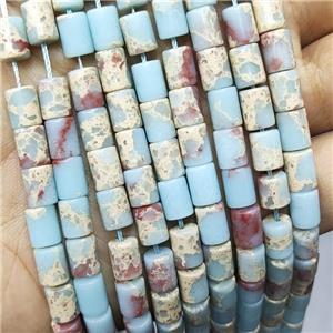 Blue SnakeSkin Jasper Tube Beads, approx 6-8mm
