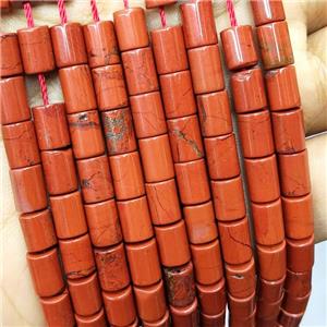Natural Red Jasper Tube Beads, approx 6-8mm