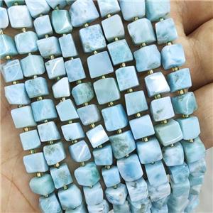 Natural Larimar Beads Blue Cube, approx 6.5-7mm