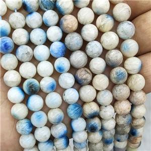 Natural Blue Rutilated Sodalite Beads Smooth Round B-Grade, approx 8mm