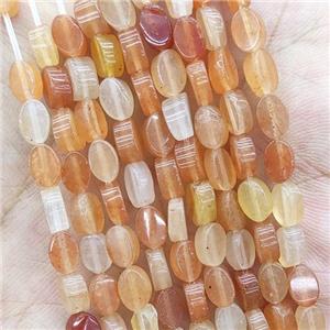 Red Aventurine Oval Beads, approx 4-6mm